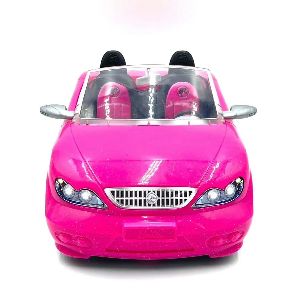 Barbie Mattel Pink White Convertible Sports Car Seatbelts 2 Seat Glam 2013 BDF38